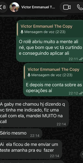 Conversa no WhatsApp com quem já está dentro respondendo